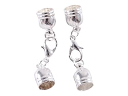 2 fermoirs mousqueton de 12 mm - Argent - Créalia