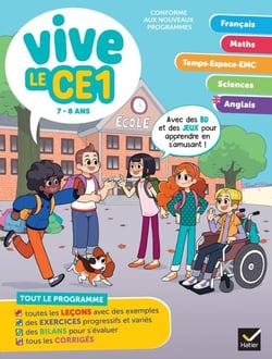 Vive le CE1 - 7 / 8  ans - Cahier de révision et d'entraînement toutes matières