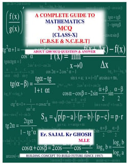 A Complete Guide to M.C.Q (Class-10, Mathematics) - CBSE MCQ Series, #1