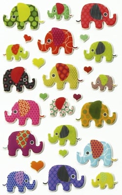 Stickers Cooky Maildor - Elephants - 1 planche