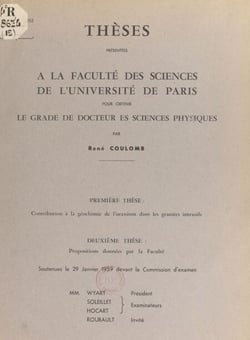 Contribution à la géochimie de l'uranium dans les granites intrusifs - Thèse présentée à la Faculté des sciences de l'Université de Paris pour obtenir le grade de Docteur ès sciences physiques. Suivi de Propositions données par la Faculté
