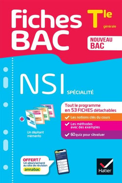 Fiches bac - NSI Tle (spécialité) - Bac 2027 - tout le programme en fiches de révision détachables