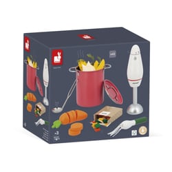 Set De Soupe - 43 Accessoires - Jouet D'Imitation en Bois, Carton et Feutrine  - Cuisiner Des Légumes - Echange et Partage