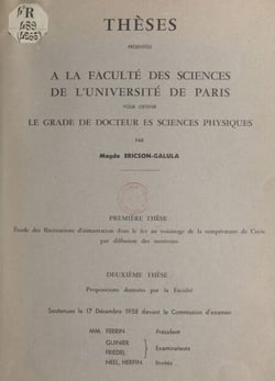 Étude des fluctuations d'aimantation dans le fer au voisinage de la température de Curie par diffusion des neutrons - Suivi de Propositions données par la Faculté : effet Overhauser