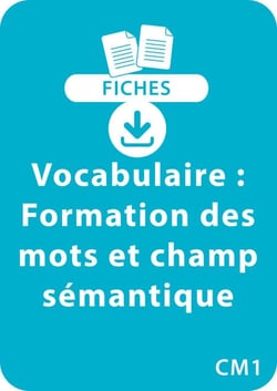 Vocabulaire CM1 - Formation des mots et champ sémantique - Un lot de 8 fiches recto/verso à télécharger