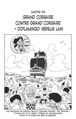 One Piece édition originale - Chapitre 729 - Grand corsaire contre grand corsaire - Doflamingo versus Law