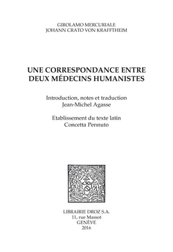 Une correspondance entre deux médecins humanistes