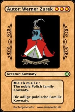 The noble Polish family Kownaty. Die adlige polnische Familie Kownaty.
