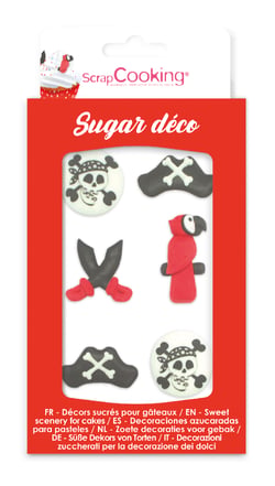 Lot de 6 décorations en sucre ScrapCooking®- Pirate - 15 g