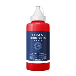 Tube 750 ml de peinture acrylique Lefranc Bourgeois - Rouge vermillon n°393 - Fine