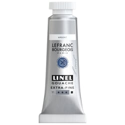 Tube de 14 ml de gouache Lefranc Bourgeois - Linel - Extra-fine - Argent - Nuance 710
