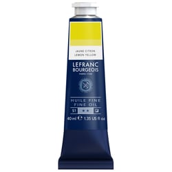 Tube 40 ml de peinture à l'huile Lefranc Bourgeois - Jaune citron - Fine