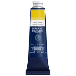 Tube 40 ml de peinture à l'huile Lefranc Bourgeois - Jaune moyen - Fine