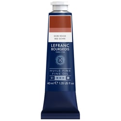 Tube 40 ml de peinture à l'huile Lefranc Bourgeois - Ocre rouge transparent - Fine