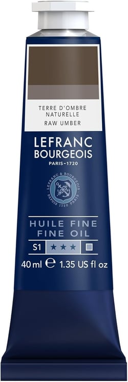 Tube 40 ml de peinture à l'huile Lefranc Bourgeois - Terre d'ombre naturelle - Fine