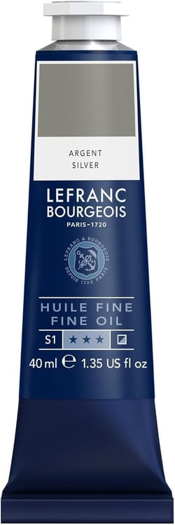 Tube 40 ml de peinture à l'huile Lefranc Bourgeois - Argent - Fine