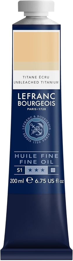 Tube 200 ml de peinture à l'huile Lefranc Bourgeois - Titane écru - Fine