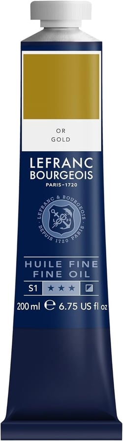 Tube 200 ml de peinture à l'huile Lefranc Bourgeois - Or - Fine