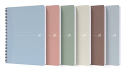 1 cahier polypro à spirales - Format A4 21 x 29.7 cm - Office - Oxford - 100 pages petits carreaux - Coloris assortis