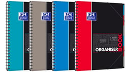 1 cahier polypro à spirales - Format A4 21 x 29.7 cm - Organiserbook - Oxford - 160 pages lignées - Coloris assortis