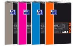 1 bloc-notes polypro - Format A4 21 x 29.7 cm - Easynotes - Oxford - 160 pages petits carreaux - Coloris assortis