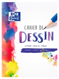 Cahier de dessin - 24 x 32 cm - School - Oxford - 32 pages unies