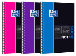 Cahier polypro à spirales Oxford - Modèle aléatoire - 17.6 x 25 cm - Notebook - 160 pages petits carreaux