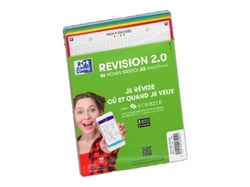Fiches Bristol non perforées Oxford - Révision 2.0 - A6 10,5 x 14,8 cm - 250 g/m² - 5x5 - Blanc - 32 feuilles