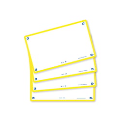 80 flashcards - 7,5 x 12,5 cm - Flash 2.0 Oxford - Uni blanc - cadre jaune
