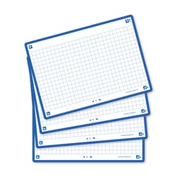 80 flashcards - 10,5 x 14,8 cm - Flash 2.0 Oxford - Petits carreaux - cadre bleu marine