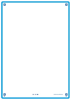 50 fiches de révision - 14,8 x 21 cm - Révision 2.0 Oxford - Uni blanc - cadre turquoise