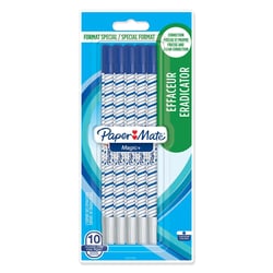 Lot de 10 stylos effaceurs réécriveurs Paper Mate - Magic + - Bleu - Double pointe