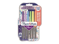 Lot de 6 feutres pointe moyenne - Paper mate - Couleurs assorties - Flair Metallic 