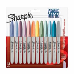 Lot de 12 marqueurs pointe fine - Sharpie - Couleurs assorties  - Mystic Gems 