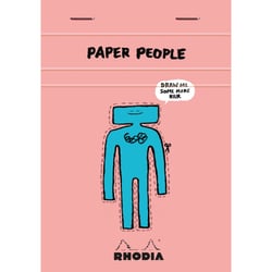 Bloc-notes agrafé Rhodia - Rose - A6 10,5 x 14,8 cm - N° 13 Jean Jullien - 80 feuilles petits carreaux