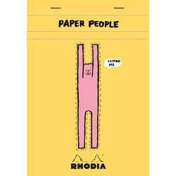 Bloc-notes agrafé Rhodia - Jaune - A5 14,8 x 21 cm - N°16 Jean Jullien - 80 feuilles petits carreaux