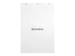 Bloc-notes - Format A4 21 x 29.7 cm - Rhodia - 160 pages lignées - Blanc
