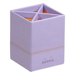 Pot à crayons - RHODIA Rhodiarama - 8 x 8 x11 cm - faux cuir, carton - iris