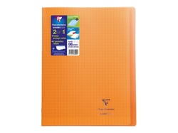 Cahier polypro - 24 x 32 cm - Koverbook  - Clairefontaine - 96 pages grands carreaux - Orange 