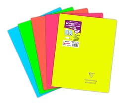 Cahier piqué Clairefontaine - Modèle aléatoire - 24 x 32 cm - Koverbook Neon - 96 pages grands carreaux - Vendu à l'unité