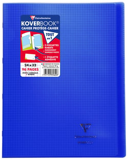 Cahier polypro transparent - Format 24 x 32 cm - Koverbook - Clairefontaine - 96 pages - Bleu marine