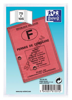 Etui transparent permis conduire - 7,5 x 11 cm