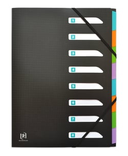 Trieur A4 - 8 compartiments - Polypro - Oxford - Noir