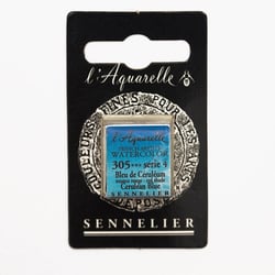 Aquarelle extra fine Sennelier - demi-godet - S4-Bleu de Céruléum nuance rouge