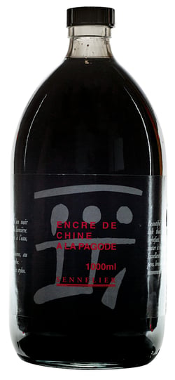 Flacon d'encre de chine à la pagode - Noire - 1 L