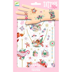 Tatouages temporaires : Les bijoux de Fiona - Djeco - 2 planches