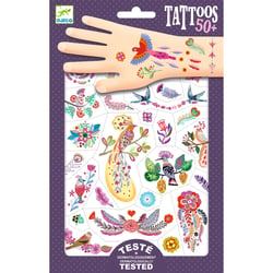 Tatouages temporaires :  Plume color - Djeco  - 2 planches