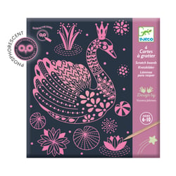 Pochette de cartes à gratter phosphorescentes Monde Merveilleux - Djeco - 4 pièces