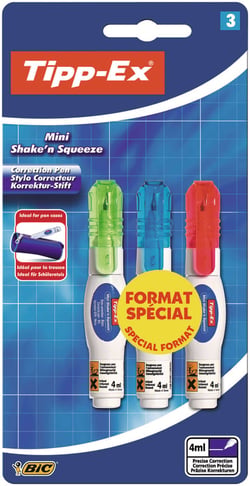 Lot de 3 stylos correcteurs Tipp-Ex - Mini Shake'n Squeeze 