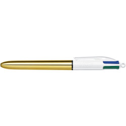 Stylo-bille - 4 Couleurs - Shine - Pointe moyenne 1.0 mm - BIC - Doré